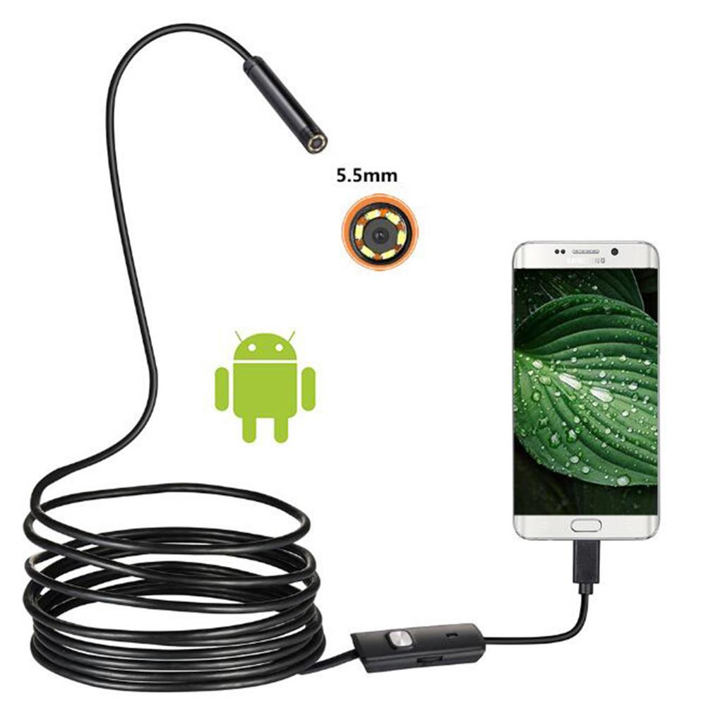 5.5mm 7mm endoscoopcamera 1m/1.5m/2m/3.5m/5m flexibele  ip67 waterdichte inspectie-endoscoopcamera voor android 6 leds verstelbaar