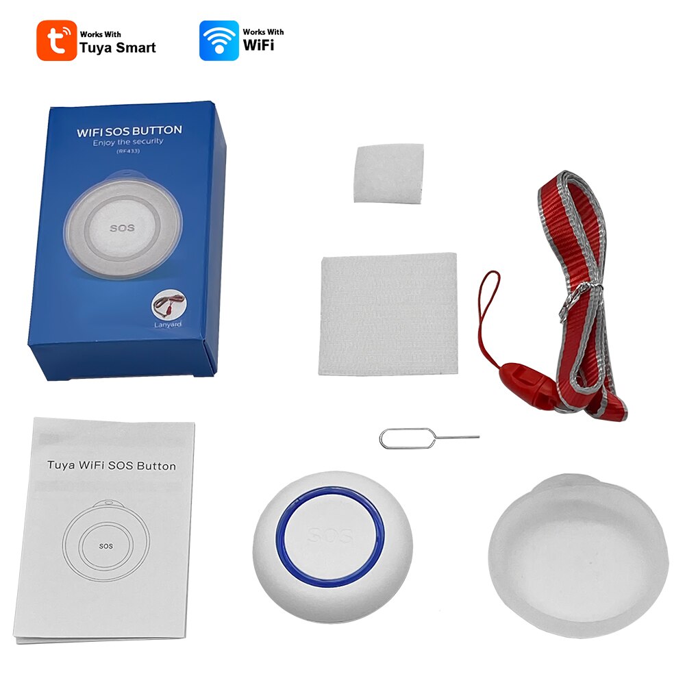 Tuya Smart Life Wifi Push Button Sos Emergency Button Alarm For Disabled People Or Old People Alarm Care For Elderly Sos Signals