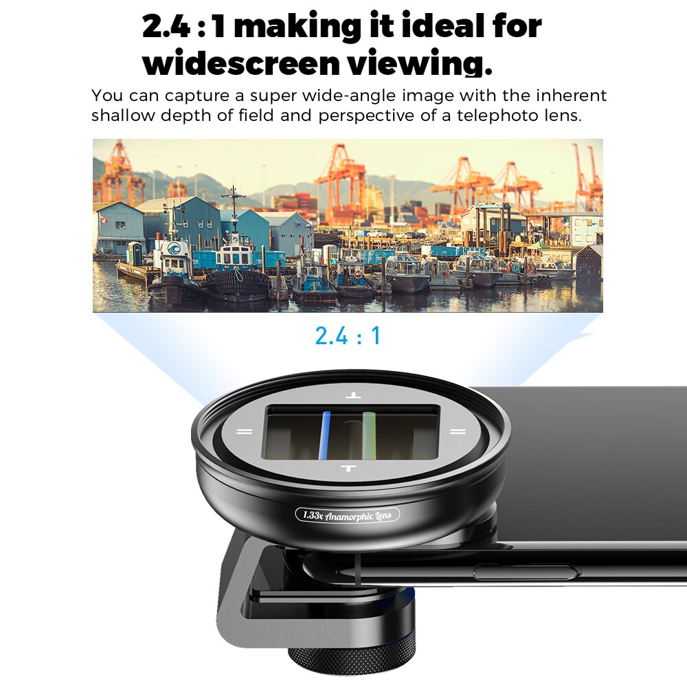 APEXEL 1.33x anamorphic lens HD WideScreen moive Lens Video Vlog camera cpl lens for Samsung Huawei smartphones