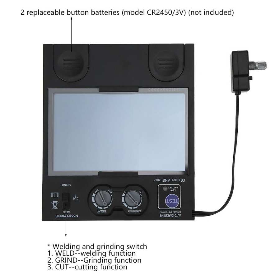 ABS Solar Auto Darkening Welding Filter Welding Helmet Protective Lens Cover Accessory Automatic ON/OFF