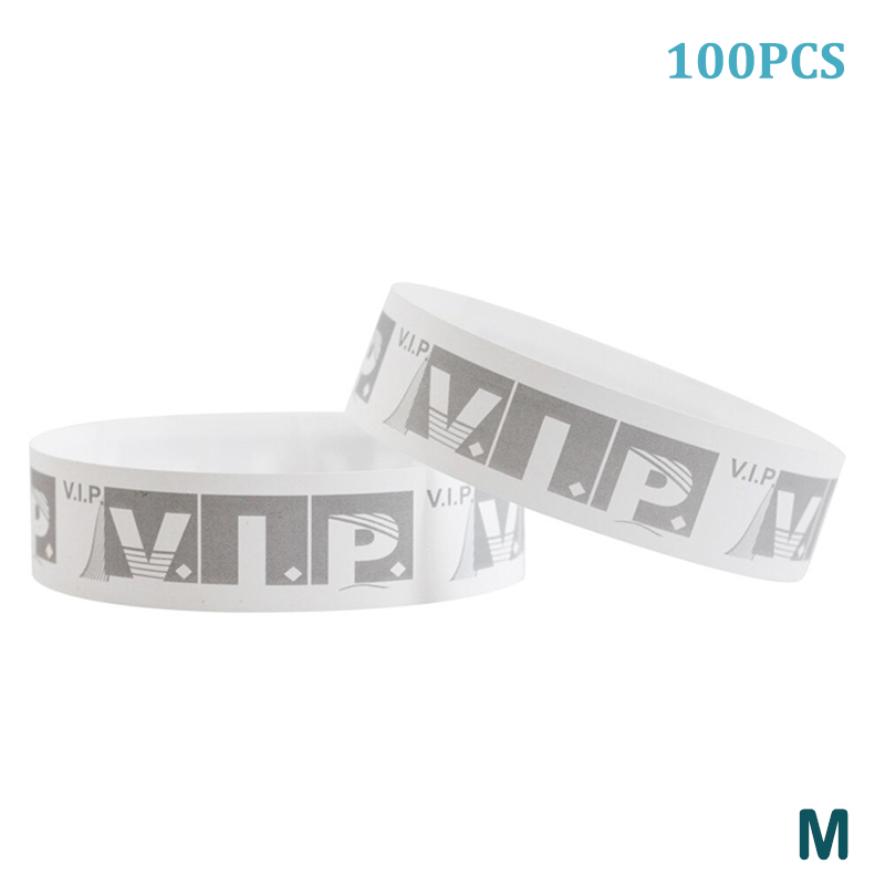 100pcs Party Paper Bracelet Synthetic Paper Wristbands Sticky Wristband Painting Pattern Logo Paper Party Wristbands