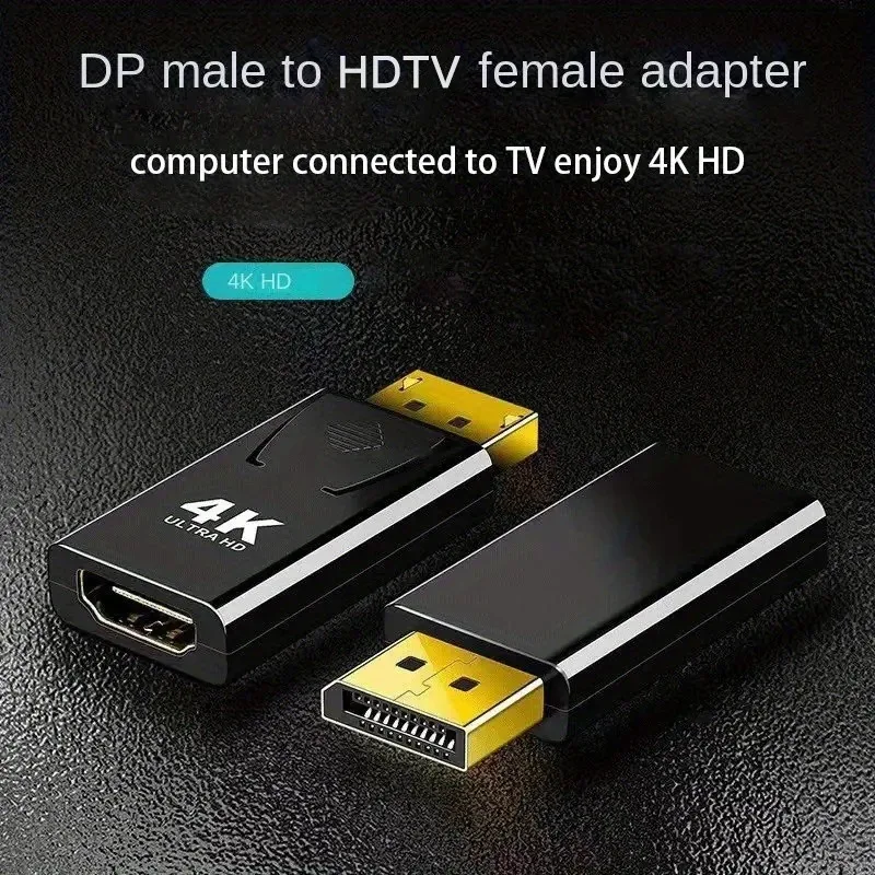Dp til hdtv-stik 4k displayport dp til hdmi-kompatibel adapterkonverter video-lydstikkontakt til tv bærbar computer