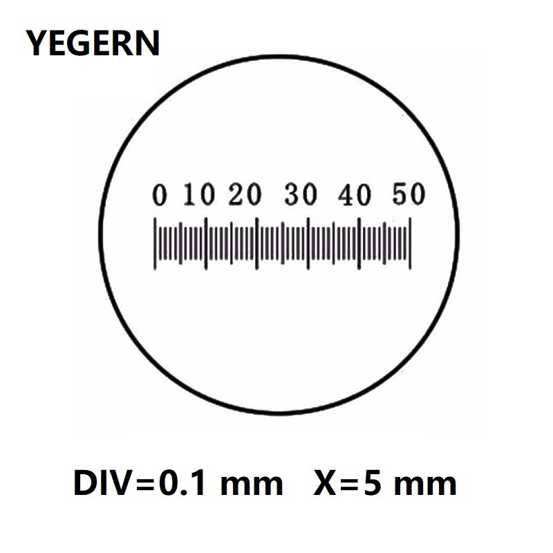 Oculair Micrometer Voor Biologische Microscoop Oculaire Streepplaat Meten Glas Weegschalen Heerser Div 0.1Mm Diameter 19Mm CAT903 C3