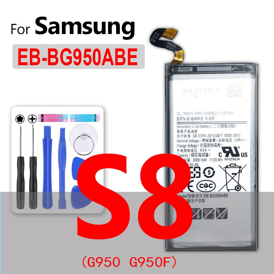 Batteria per Samsung GALAXY S S2 S3 S4 S5 mini S6 S7 Edge S8 S9 Plus S6edge S7edge S8plus S9plus SM G920F G925F G930F G935F G950F: EB-BG950ABE