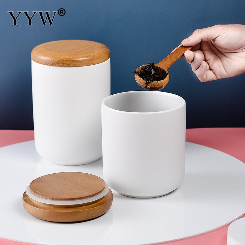 Ceramic Storage Jars White For Cereals Spices Coffee Beans Bulk Container Can For Storage In The Kitchen Home Nordic Storage Can