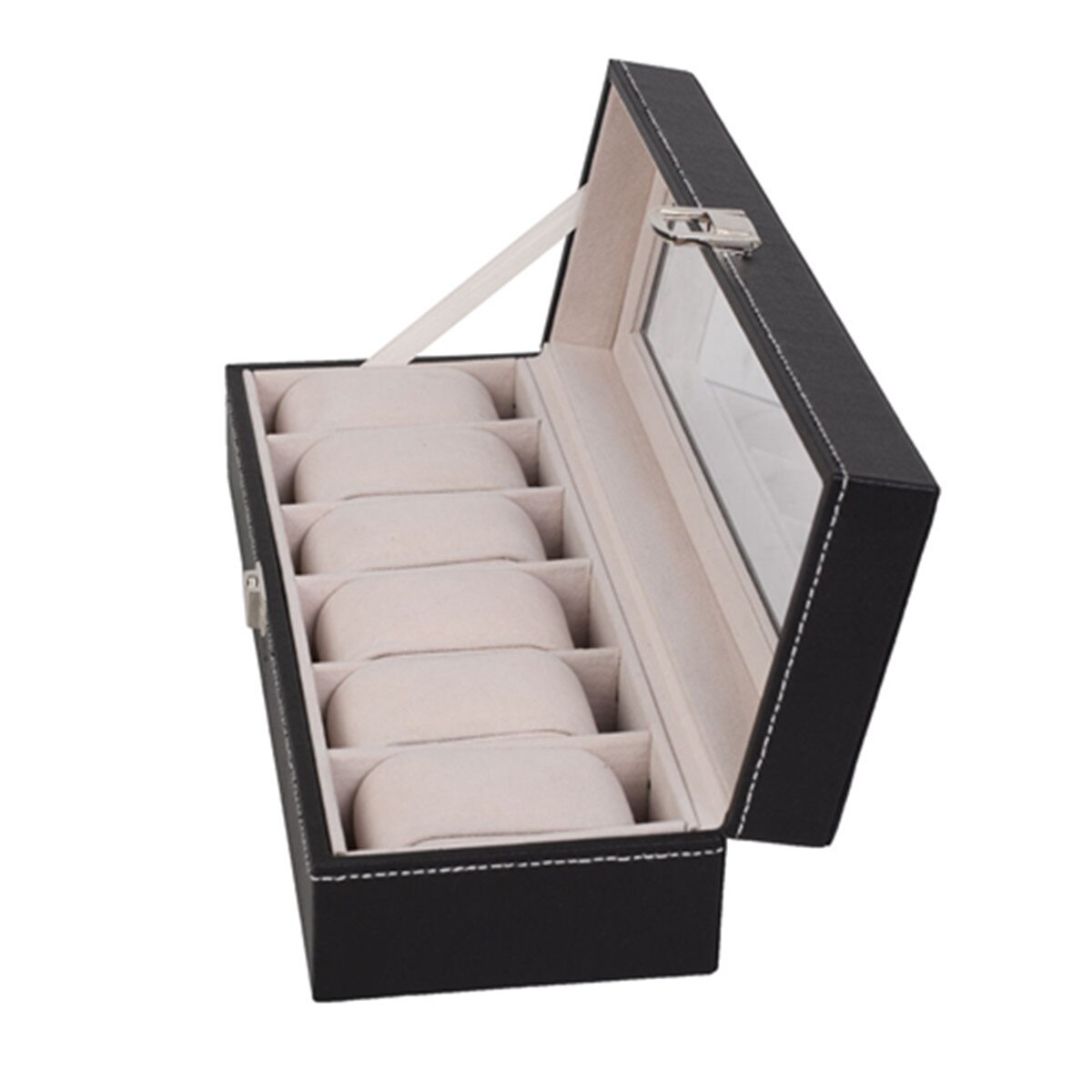 Venster Organizer Box Voor Besparen 6 Horloges Box Sieraden Display Case Opslag Houder