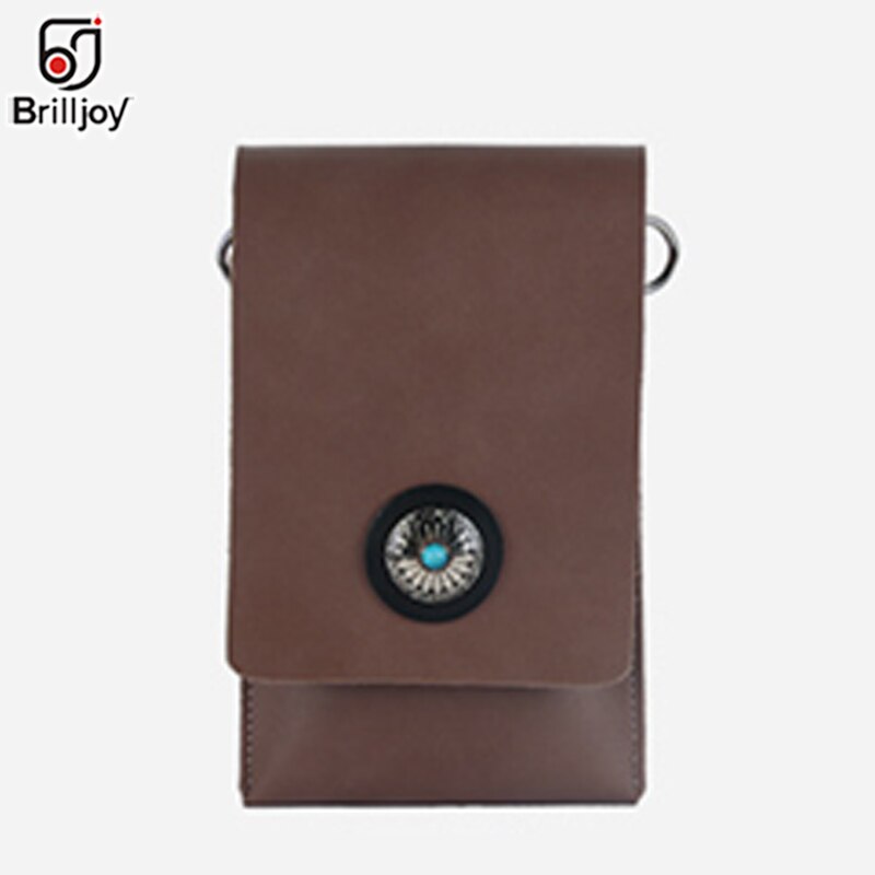 Brilljoy – étui en cuir PU pour outils de coiffure, sacoche avec Clips et support de sac,: Scissors bag brown