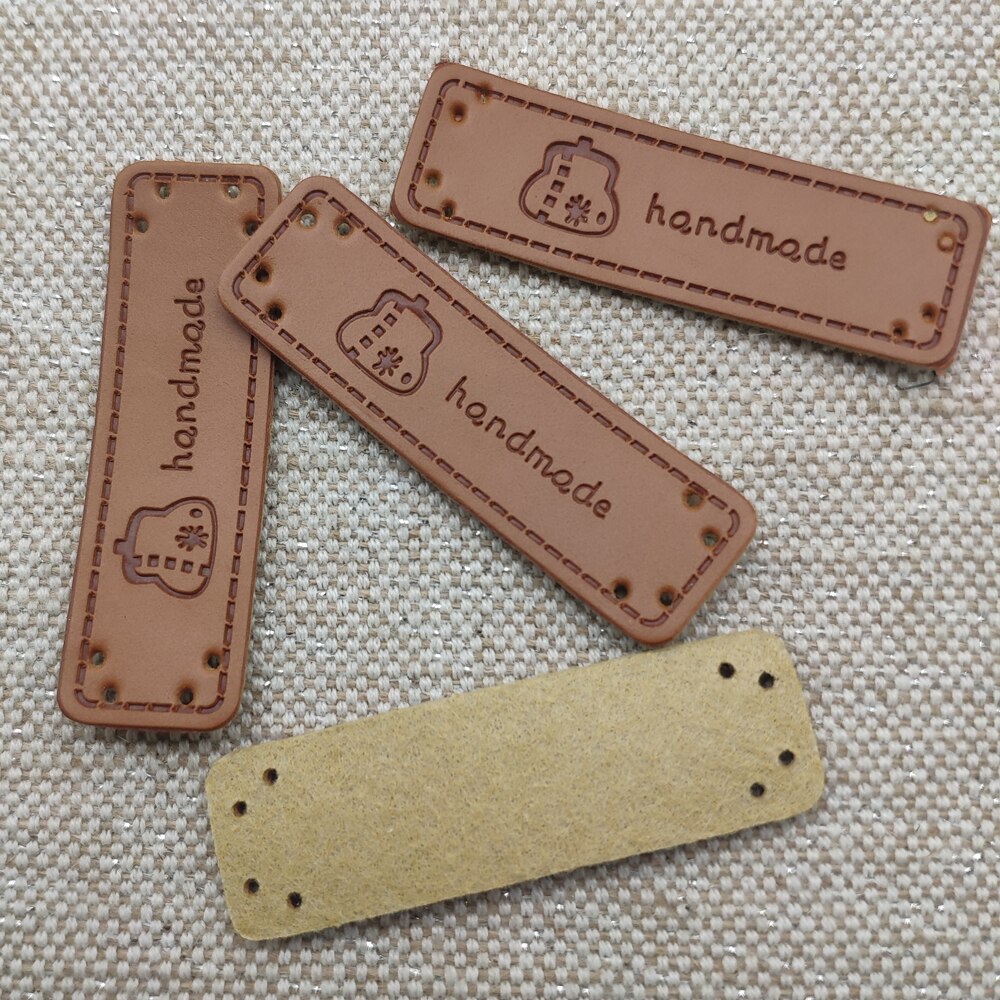 Handgemaakte tas logo handgemaakte pu lederen labels voor bags naaien handgemaakte tags voor kleding handgemaakte lederen handwerken tag