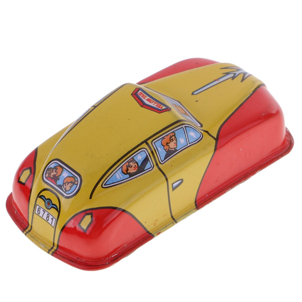 Retro Taxi Car Tin Toy Collectible Clockwork Wind Up Toys Mechanism Crafts