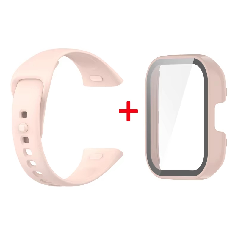 Silikonarmband + Hülle für Xiaomi Redmi Watch 3 Active Band Smartwatch Zubehör Sportarmband für Redmi Watch 3 Active/Lite Case: M / Olive flak