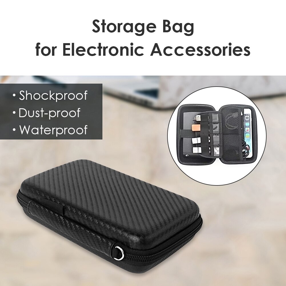 Waterdichte Eva Hard Carry Case Organizer Voor Hdd Enclusure Usb-kabel Game Card Outdoor Power Bank Organizer Bag Accessoires