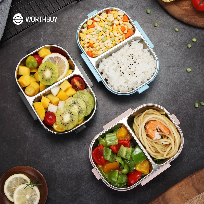 Worthbuy Japanse Draagbare Lunchbox Voor Kids School 304 Rvs Bento Box Keuken Lekvrije Voedsel Container doos