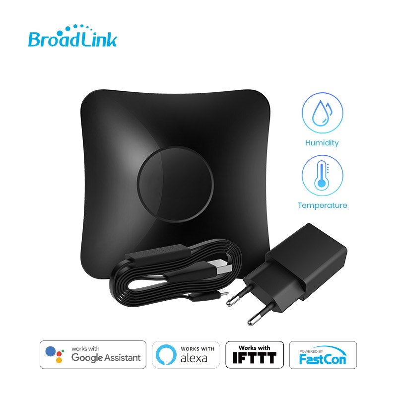 BroadLink RM4 Pro+HTS2 IR RF Version Wireless Universal Remote Hub with Temp and Humidity Sensor Smart Home Solution: EU RM4 PRO  Add HTS2