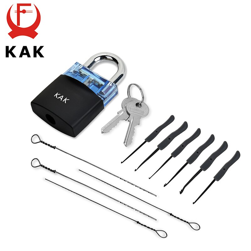 KAK Locksmith Practice Lock Tension Wrench Tool Pick Set Hook Combination Padlock Broken Key Extractor Tools Hardware With Cover: As shown in Figure10