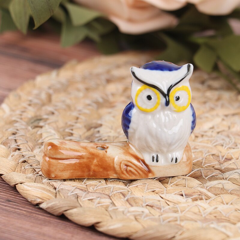 Ceramic Owl Incense Stick Rack Incense Burner Holder Chopstick Rest Table Decor