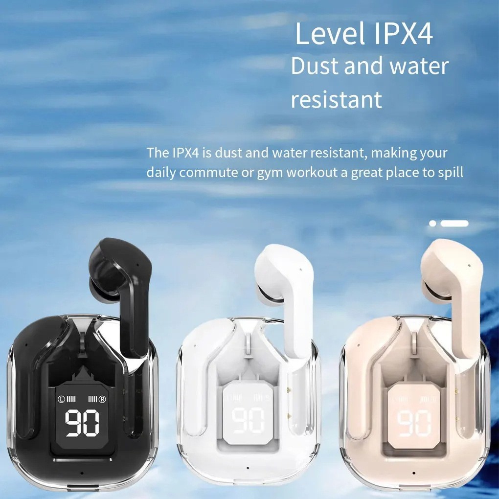 Original Wireless Bluetooth Earphone Transparent HIFI Headphones LED Power Digital Display Stereo Sound Earphones for Xiaomi