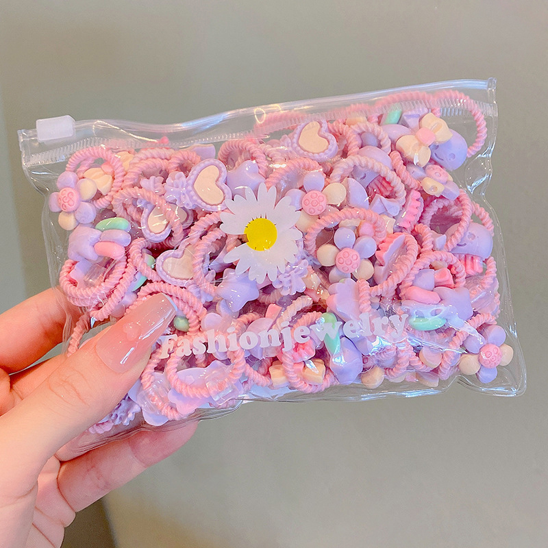 10/20 unids/set nuevas diademas bonitas de dibujos animados para niñas bandas elásticas para el cabello accesorios para el cabello para niños Scrunchies adornos para la cabeza: XS / Verde
