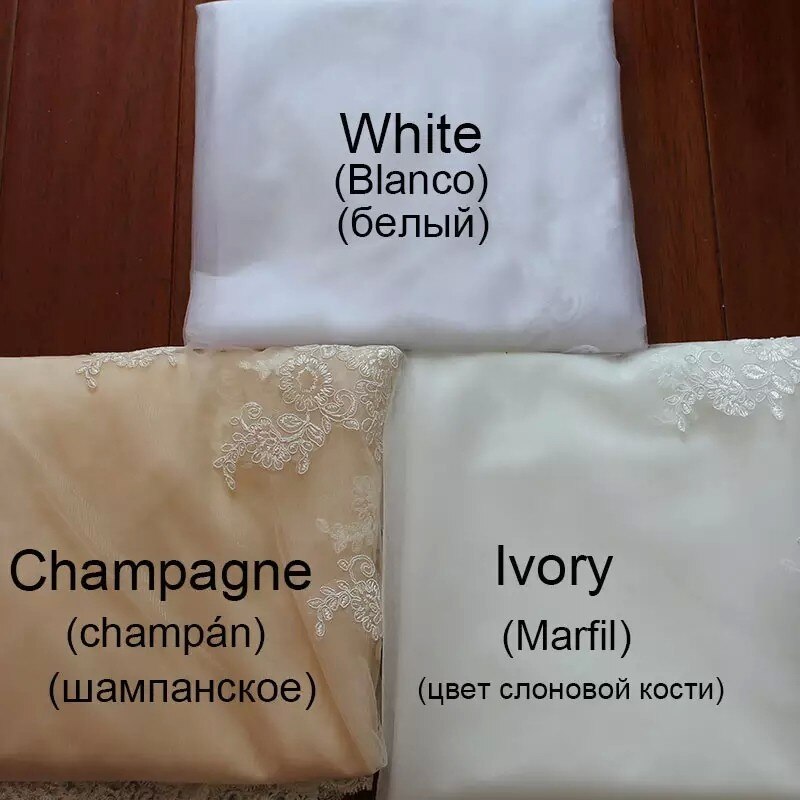 Velo blanco para mujer, velo corto de novia para boda, velos de dos capas con peine, velo para boda marfil barato , accesorios de tul para