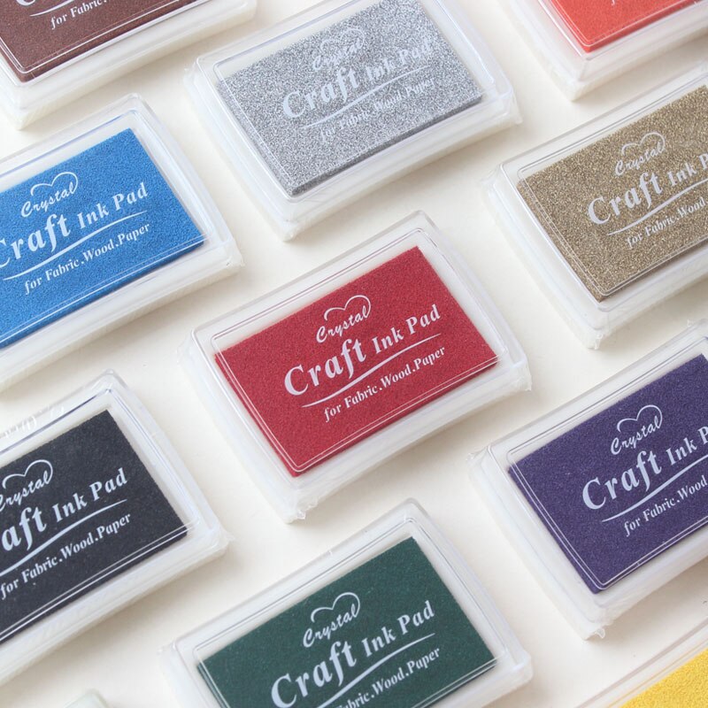 Enkele Solo Kleur Stempelkussen Blauw Koffie Geel Goud Zilver Kleuren Beschikbaar Diy Hobby Decoratie Inkt Pad Set