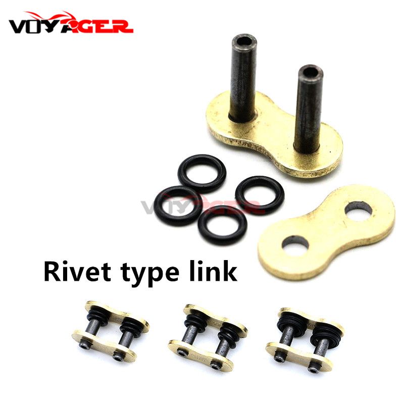 Motorcycle 428/520/525/530 chain connector/chain main chain connection buckle For 428HV/520HV/525HV/530HV O-Ring chain lock: Rivet type link 520