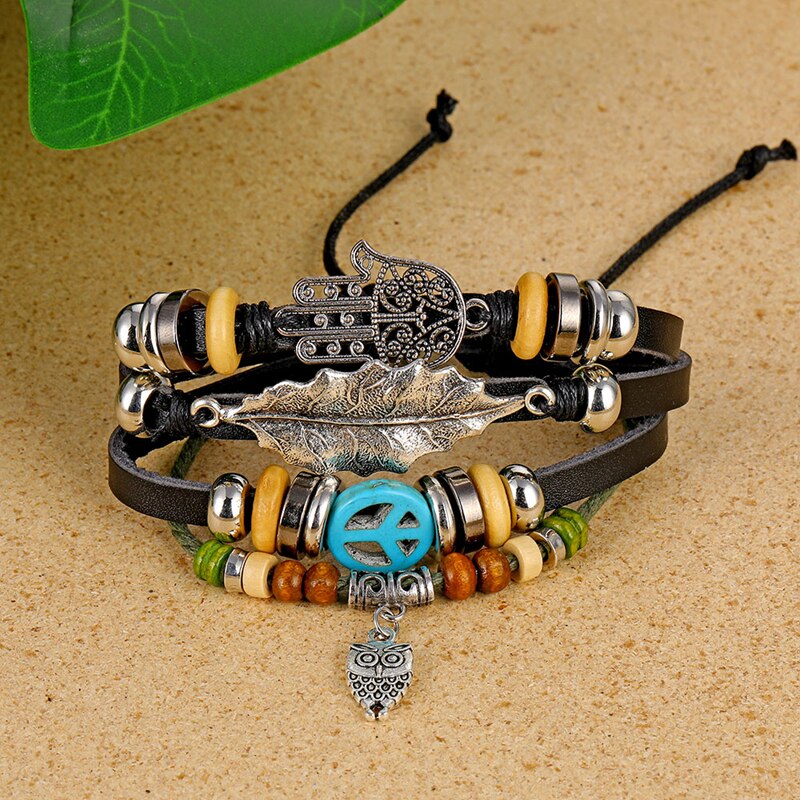 Daxi herr armband för herr berlocker armband pärlband armband tillbehör flätat läder armband herr smycken