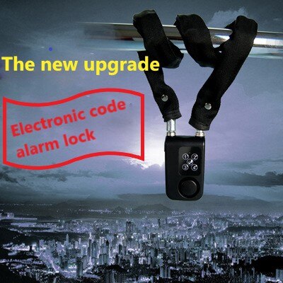 Anti-theft password steel chain alarm lock bicycle electric car shop glass door lock stainless steel anti-shear alarm