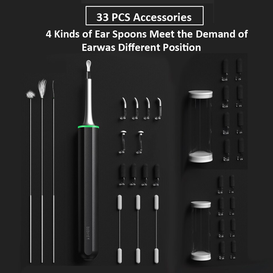 Bebird – embout d&#39;oreille X17 pro, Endoscope visuel intelligent, 300W, Mini caméra, boroscope, avec Base de chargement magnétique, Original