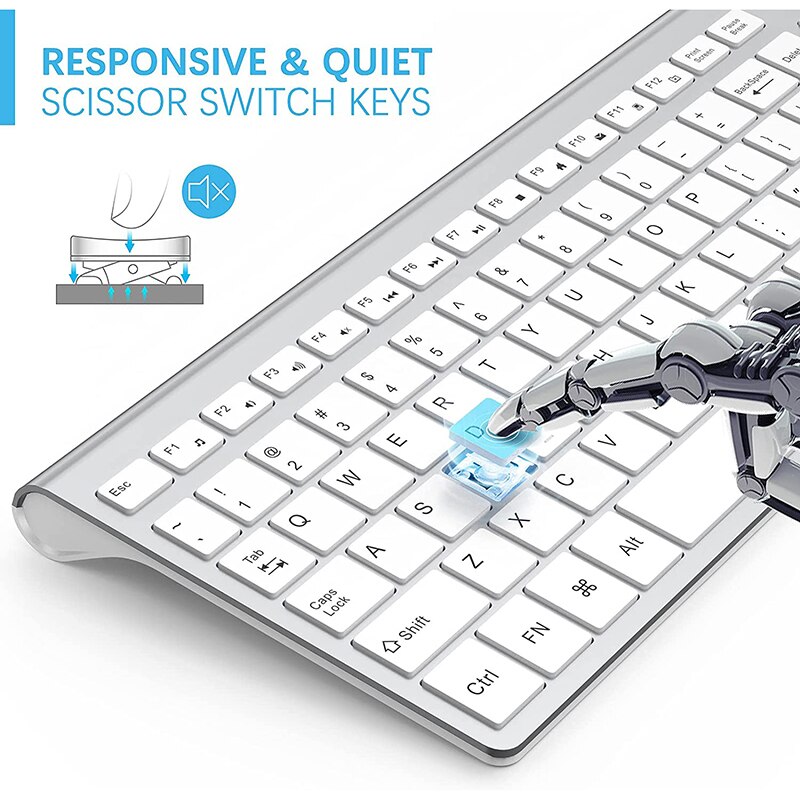 SeenDa Wireless Mouse Keyboard USB Slim Wireless Keyboard Mouse with Numeric Keypad Compatible with iMac Mac PC Laptop