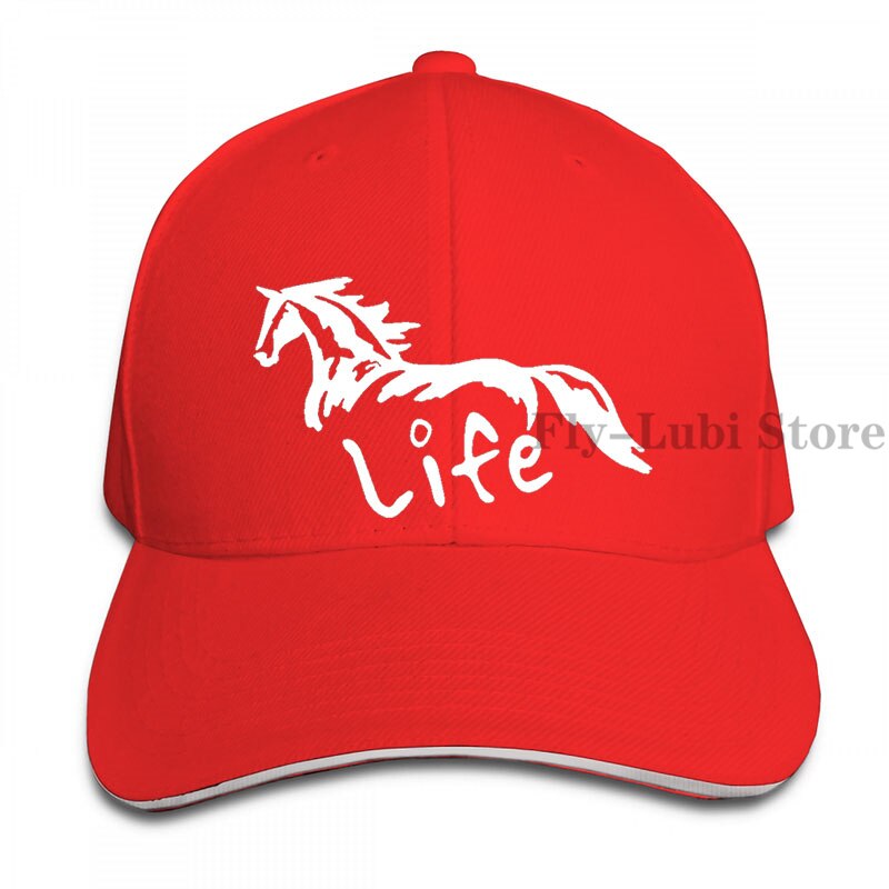 Horse Life Baseball cap men women Trucker Hats adjustable cap: 1-Red