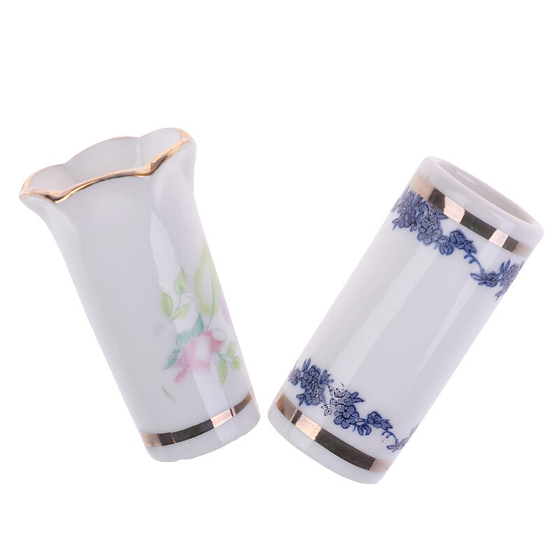 1Pc 1:12 Doll House Miniatures Ceramics Vase Chopsticks Pen Holder Accessories Decorative 2 Styles