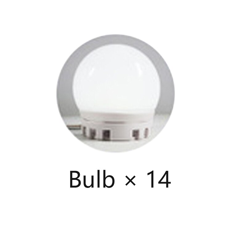 Led Vanity Makeup Mirror Light 360 Degree Rotation Hollywood Style Kit for Cosmetic Dressing Table Lighted USB Adjustable Bulbs: bulb 14