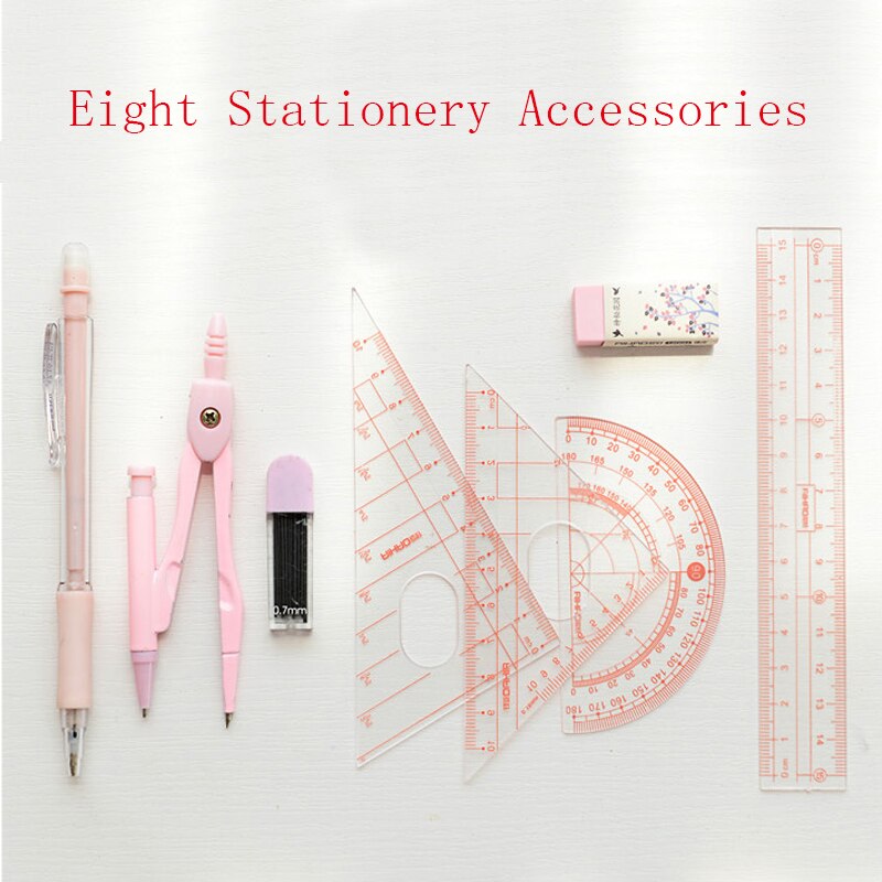 ruler mechanical pencil protractor geometry triangle rulers for office school line compasses stationery sets