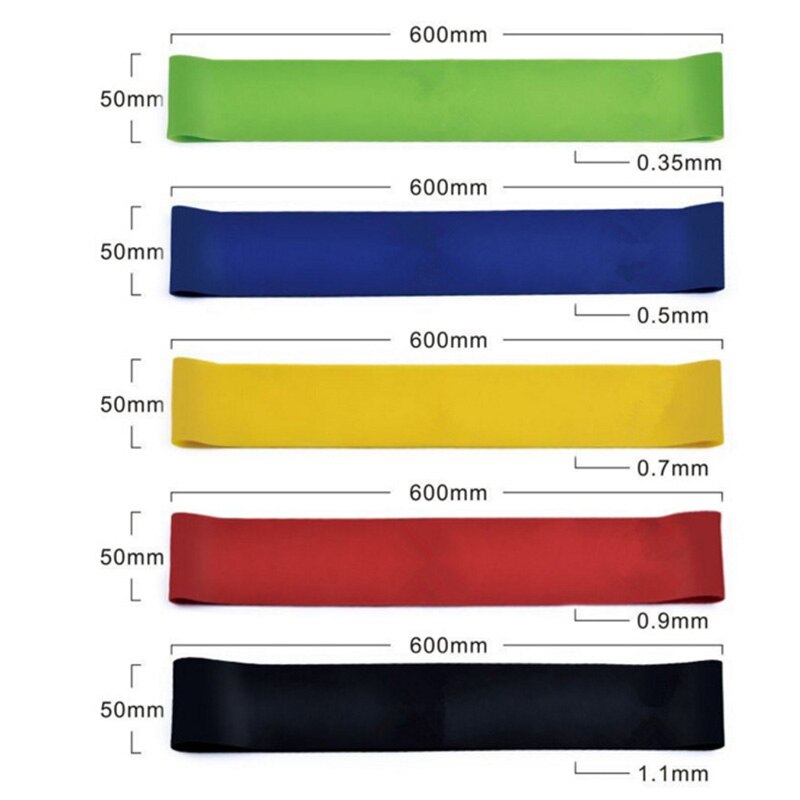 5pcs Sport Resistance Loop Bands Home Fitness Exercise Bands for Legs Glutes Workout FK88