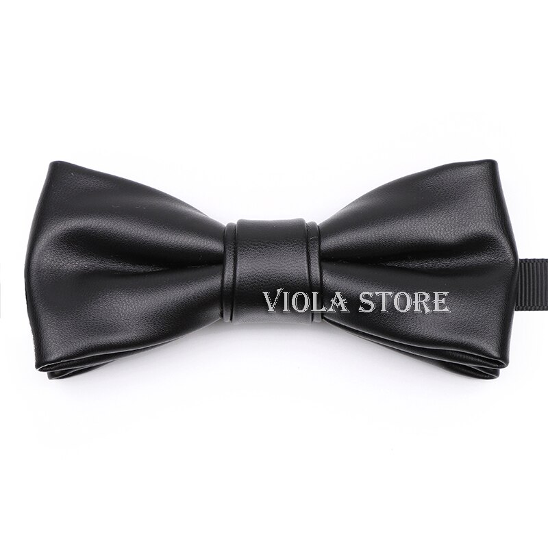 Cool PU Leather Bowtie Solid Classic Beige Pink Vintage Brown Red Green Blue Men Women Nightclub Party Butterfly Accessory: 01