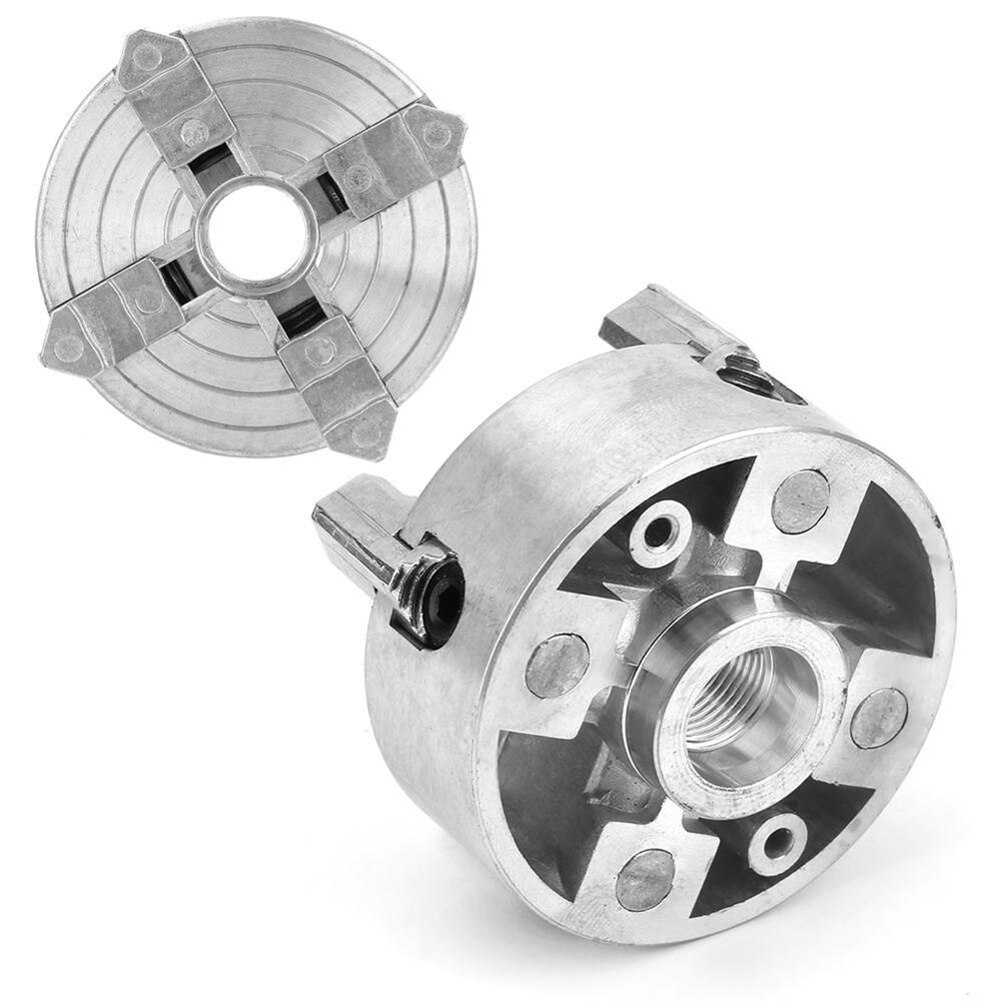 Z011A Lathe Chuck Welding Positioner Turn Table Accessories 4 Jaw Manual Chuck Clamp with Connecting Rod for Clathe Fixture