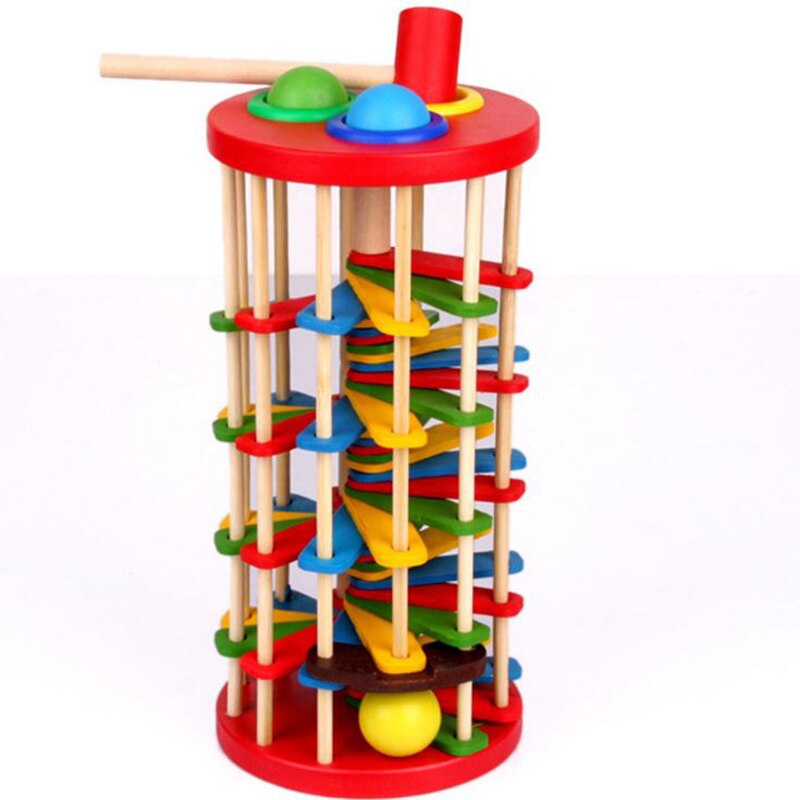 Wallboy populaire Houten klop bal ladder voor kinderen hand-oog coördinatie baby klop klop spinning tafel houten educatief