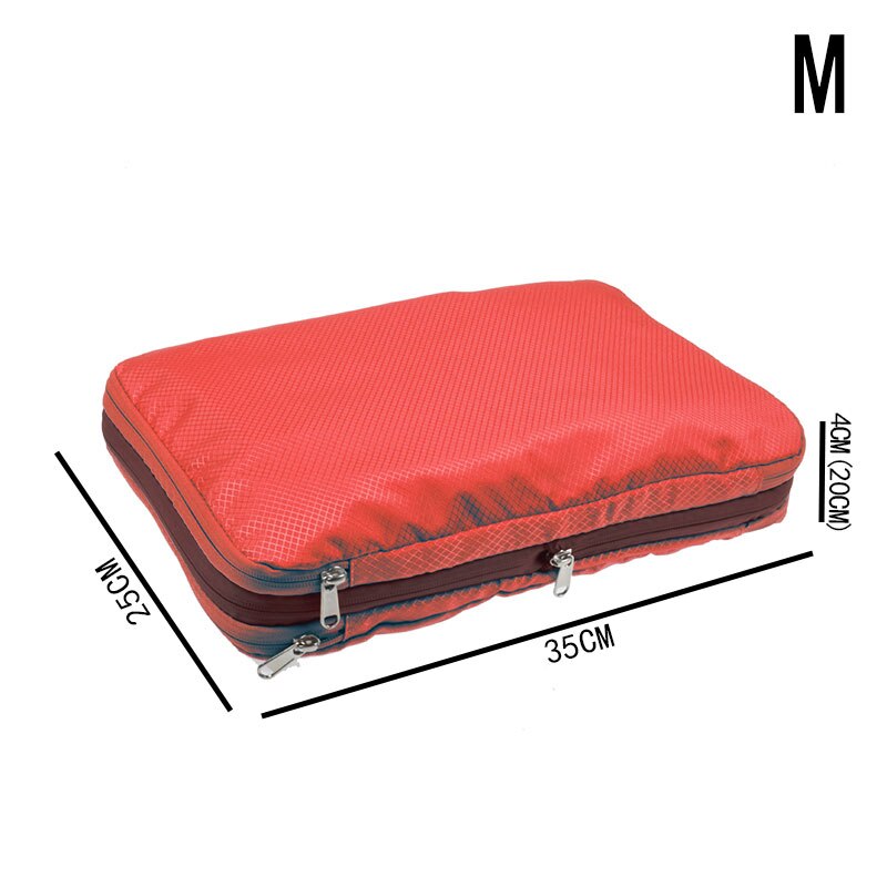 Bolsa de viaje de nailon azul impermeable de gran capacidad plegable bolsa de viaje organizador de cubos de embalaje de compresión impermeable: Red M