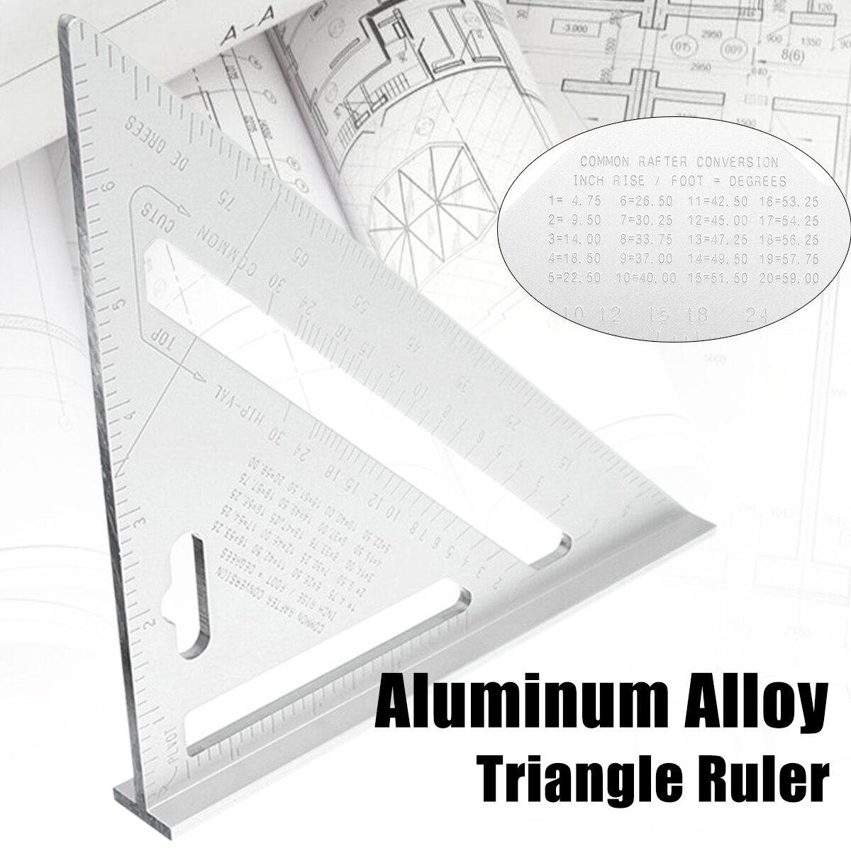 JIGUOOR Multi-Usage 200mm Alloy Speed Square Protractor Miter Framing Tri-square Line Scriber Saw Guide Measurement Carpenter