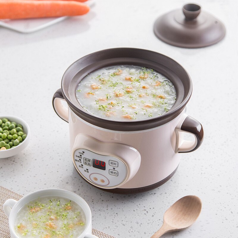 Machine à ragoût électrique automatique en céramique, 220V, 1l, pour aliments ménagers, bouillie, Dessert, ragoût avec minuterie, multi-cuiseur