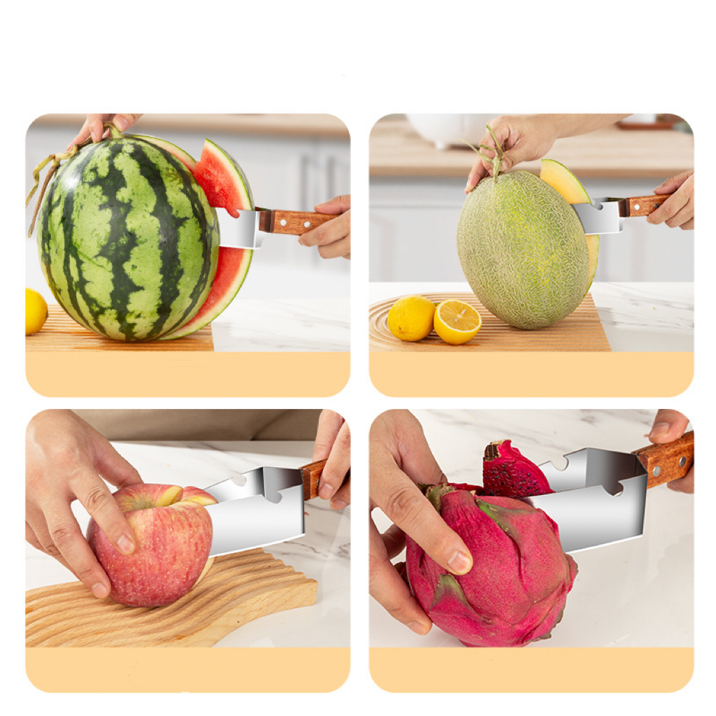 2 in1 Watermelon Slicers Labor-Saving Fruit Cutter with Bottle Opener Stainless Steel Fruit Slicers Novel Kitchen Accessories