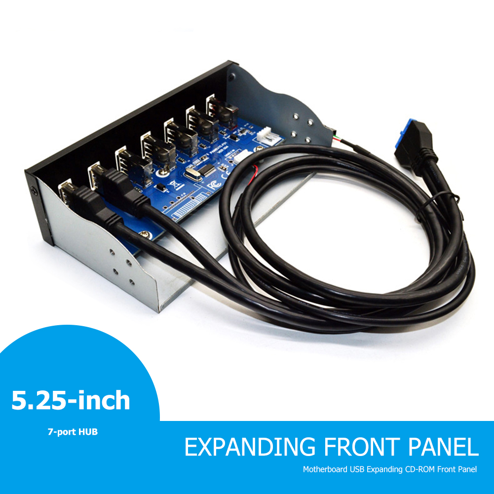 5,25 pulgadas 19 pines a 2 USB 3,0 + 4 USB 2,0 + BC1.2 conector de cargador rápido Panel frontal equipado con alto rendimiento 125x85x18,5mm