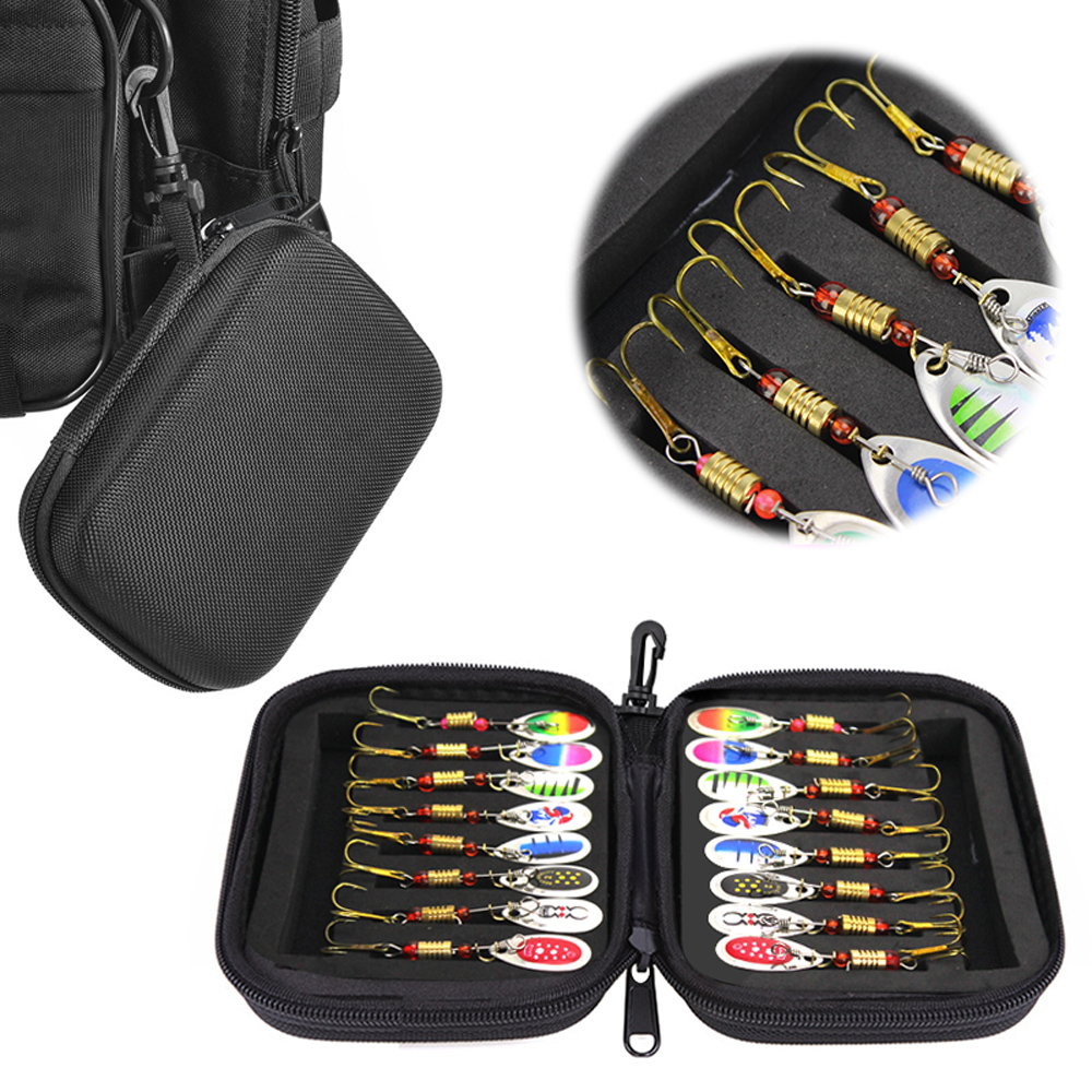 16pcs Fishing Spoons Lures Metal Baits Set for Trout Bass Casting Spinner Fishing Bait with Storage Bag Case Fishing Accessorise