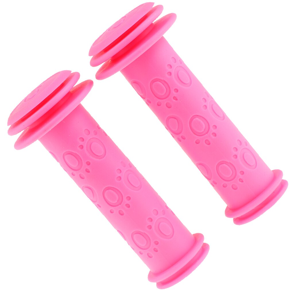 1 Pair DurableBicycle Handlebar Grip Non-Slip Rubber Bike Handle Bar Protector Covers Bicycle Parts for Kids Childs 20mm: Rose Red