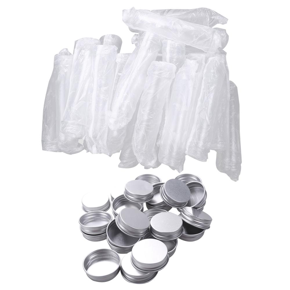 100Ml Plastic Test Tubes (25Pcs) With Cleaning Brush Transparent Storage Tubes With Lid - Bead Storage Tubes - Plastic Tube For