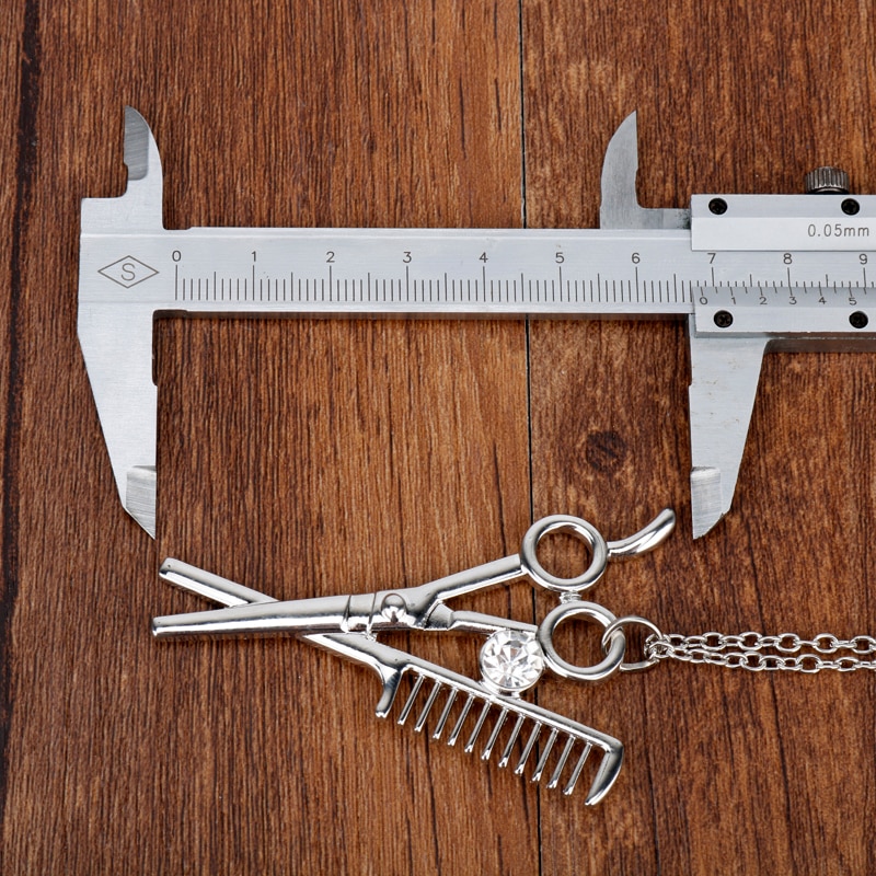 Colar pingente strass para cabeleireiros, tesoura e colar para homens, acessório para barbearia