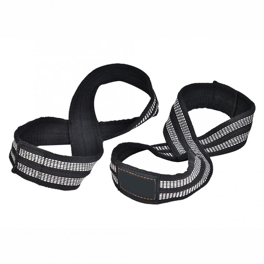 1 Pair Figure 8 Weight Lifting Wrist Strap Pull-ups Wrist Strap Horizontal Bar Powerlifting Belt Gym Fitness Bodybuilding Tools