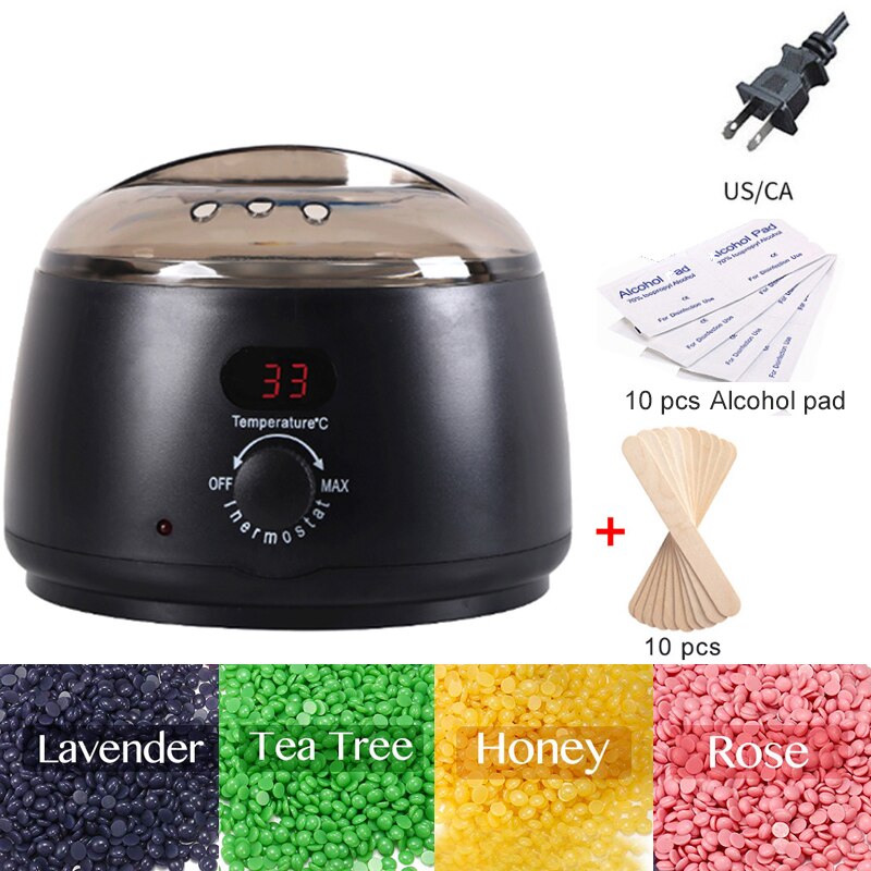 500CC Wax Smelt Machine Set Waxen Kit Wax Pot Lcd Epilator Ontharen Wax Smelter Ontharing Machine Calentador De Cera: US-PLUG10