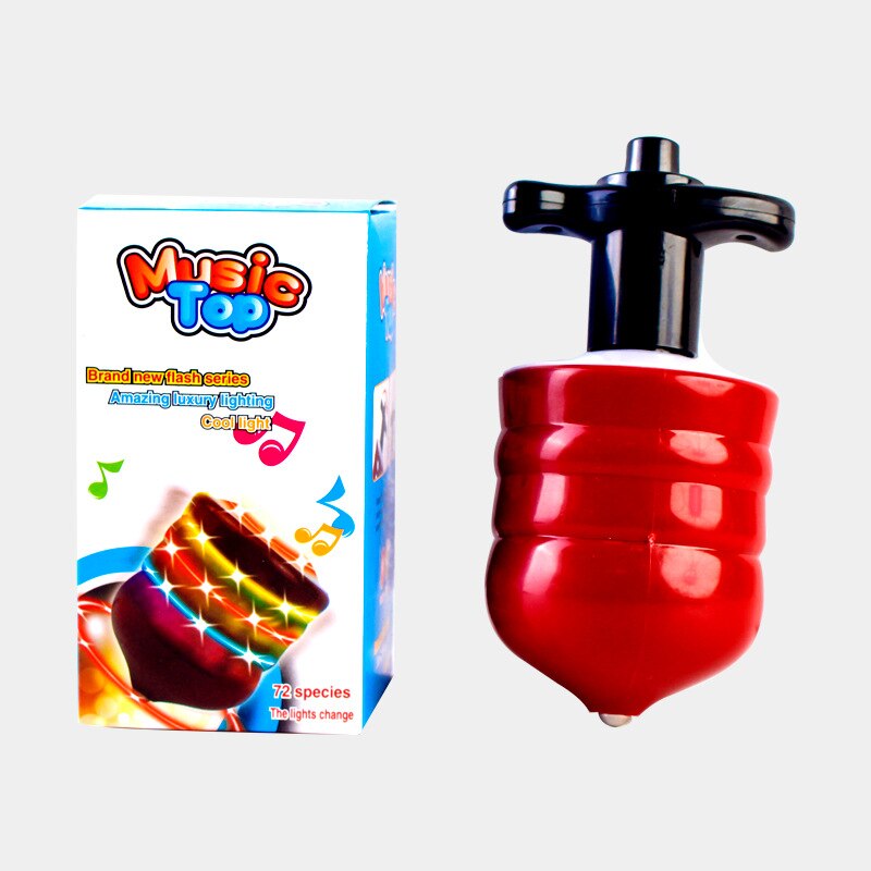 Newly LED Toys Light Up Rotary Desktop Football Gyro Color Music Spinning Top Glowing Toy CLA88