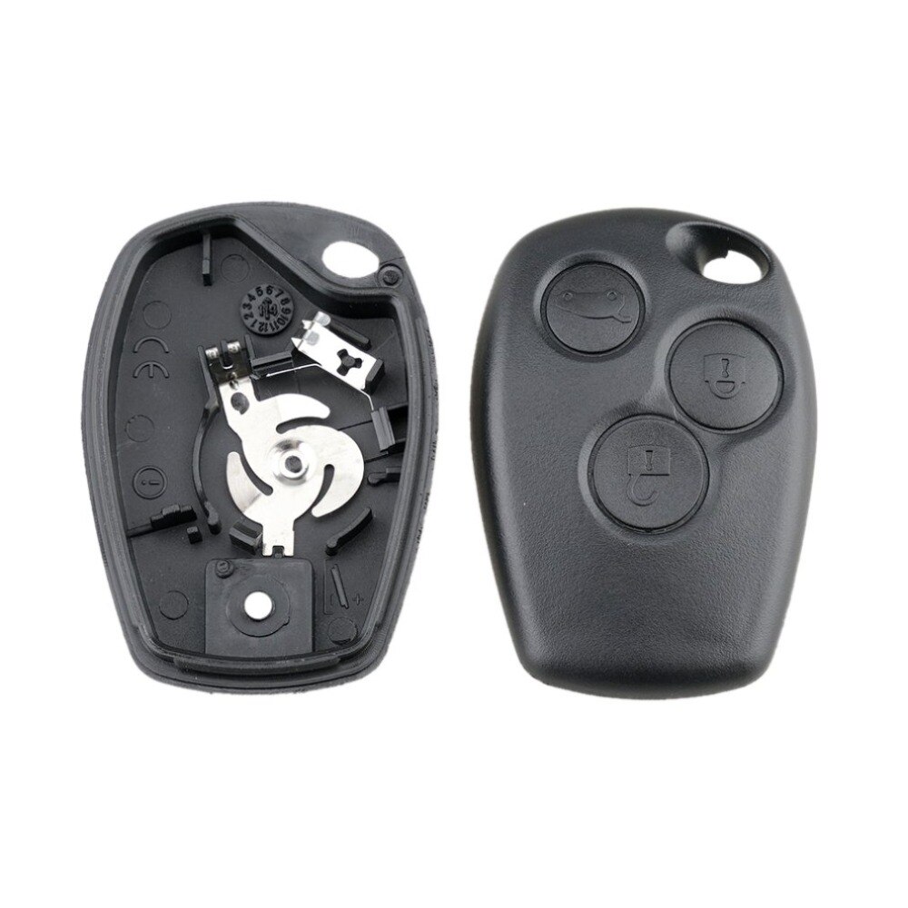 Carcasa de llave remota de 3 botones, carcasa sin cuchilla para Renault Logan Sandero Clio Fluence Vivaro Master Traffic