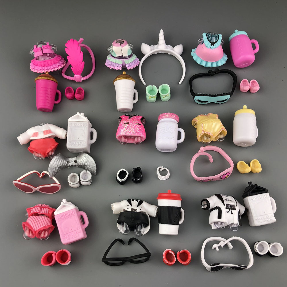 A set of original LoLs doll clothes, glasses, bottles, shoes accessories for LOLs accessories